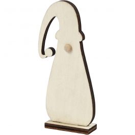 Christmas gnome, H: 10 cm, D. 1,5 cm, W: 4,5 cm, thickness 3 mm, 3 pc/ 1 pack [HOB-54467]