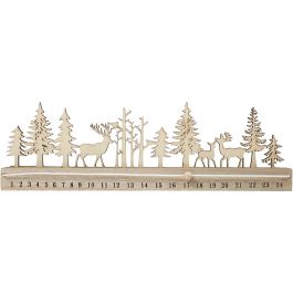 Advent countdown, H: 12 cm, L: 40 cm, W: 3,6 cm, 1 pc [HOB-54471]