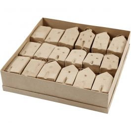 House, H: 9,5-12 cm, L: 5,5-6,5 cm, W: 3 cm, 4x9 pc/ 1 pack [HOB-54911]