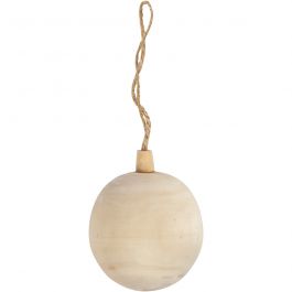 Christmas Ornament, D: 6,4 cm, paulownia, 1pc [HOB-55326]