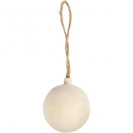 Christmas Ornament, D: 4,8 cm, paulownia, 1pc