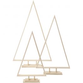Christmas Trees, H: 40+50+60 cm, W: 22,5+29+35 cm, 3 pc/ 1 pack [HOB-55328]