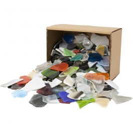 Mosaics, assorted colours, size 15-60 mm, thickness 5 mm, 2 kg/ 1 pack [HOB-55548]