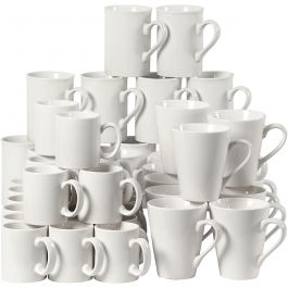 Porcelain Mug, white, H: 7-10 cm, 48 pc/ 1 box [HOB-55601]