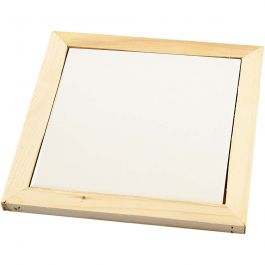 Trivet with wooden frame, size 15x15 cm, 1 pc [HOB-55655]