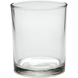 Tealight holder in glass, H: 8,4 cm, D: 7 cm, 240 ml, 12 pc/ 1 box [HOB-55826]