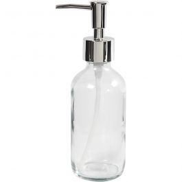 Soap dispenser, clear, H: 19,3 cm, D: 6,3 cm, 230 ml, 1 pc [HOB-558630]