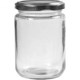 Storage Glass Jar, transparent, H: 11 cm, D: 7,5 cm, 370 ml, 6 pc/ 1 box [HOB-55911]