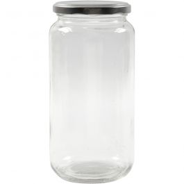Storage Glass Jar, transparent, H: 18,8 cm, D: 8,8 cm, 1000 ml, 6 pc/ 1 box [HOB-55913]
