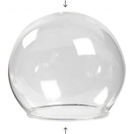 Clear Glass Baseless Hanging Bauble, transparent, D: 8 cm, hole size 5 cm, 4 pc/ 1 pack [HOB-55928]