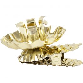 Clip on candle holder, gold-plated, D: 40 mm, 8 pc/ 1 pack [HOB-559371]