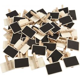 Blackboard with clothes peg, size 6,8x4,7 cm, 100 pc/ 1 pack [HOB-56215]