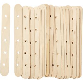 Sticks with holes, L: 15 cm, W: 1,8 cm, hole size 4 mm, 20 pc/ 1 pack [HOB-563030]