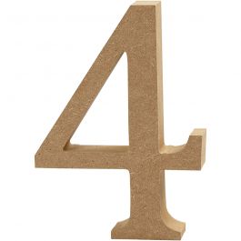 Number, 4, H: 13 cm, thickness 2 cm, 1 pc [HOB-56342]