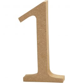 Number, 1, H: 8 cm, thickness 1,5 cm, MDF, 1pc