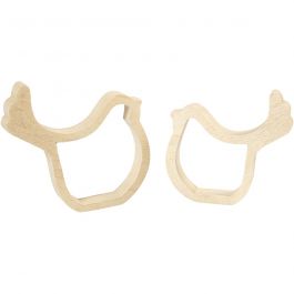 Chick Silhouettes, H: 13 cm, W: 13 cm, plywood, 2pcs, depth 2 cm