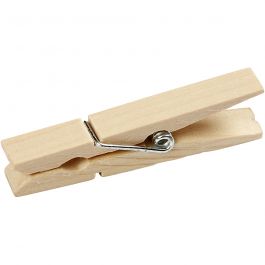 Clothes Pegs, L: 48 mm, W: 6 mm, birch, 20pcs