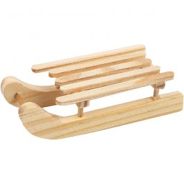 Sledge, size 6,5x2,5 cm, pine, 6pcs