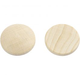 Wooden buttons, D: 25 mm, thickness 5 mm, china berry, 15pcs