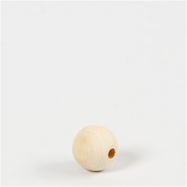 Wooden Bead, D: 15 mm, hole size 3 mm, china berry, 20pcs