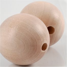 Wooden Bead, D: 35 mm, hole size 6 mm, 2 pc/ 1 pack [HOB-566740]