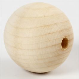 Wooden Bead, D: 50 mm, hole size 8 mm, 4 pc/ 1 pack [HOB-56678]