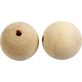 Wooden Bead, D: 50 mm, hole size 8 mm, 20 pc/ 1 pack [HOB-566790]