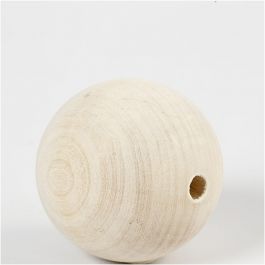 Wooden Bead, D: 60 mm, hole size 9 mm, 3 pc/ 1 pack [HOB-56680]
