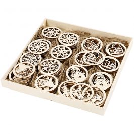 Christmas ornaments, D: 8 cm, thickness 0,3 cm, 144 pc/ 1 pack [HOB-56808]
