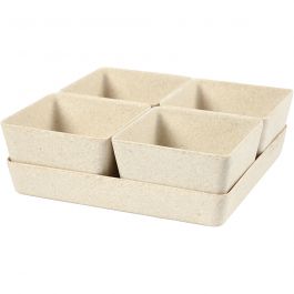 Flower pots, H: 8 cm, depth 19,5 cm, 1 set [HOB-56866]