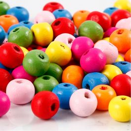 Wooden Beads Mix, D: 8 mm, hole size 1,5-2 mm, 500 g/ 1 bag [HOB-57106]