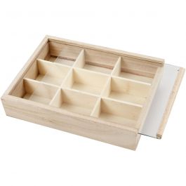 Display box with Glass Sliding Lid, depth 3,5 cm, size 17x13 cm, 1 pc [HOB-57454]