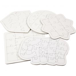 Jigsaw Puzzle, white, size 17-21 cm, 10 pc/ 1 pack [HOB-57476]