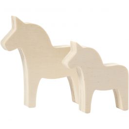 Horse, H: 8+10 cm, W: 7+9,5 cm, thickness 1,8 cm, 2 pc/ 1 pack [HOB-57922]