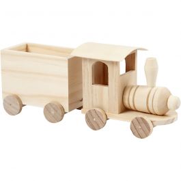 Toy train with carriage, H: 9,5 cm, L: 21,5 cm, W: 6,5 cm, 1 pc [HOB-57977]