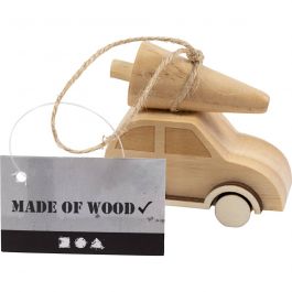 Car with Christmas tree, H: 6 cm, L: 6 cm, W: 3,5 cm, 1 pc [HOB-58070]