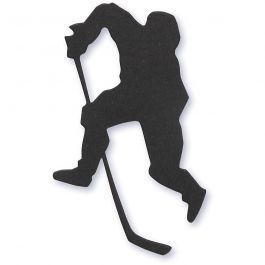 Cardboard Emblem, black, ice hockey player, size 54x64 mm, 10 pc/ 1 pack [HOB-586030]