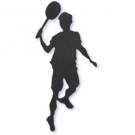 Cardboard Emblem, black, Tennis player, size 40x90 mm, 10 pc/ 1 pack [HOB-586034]