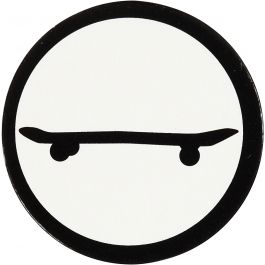 Cardboard Emblem, white/black, skateboard, D: 25 mm, 20 pc/ 1 pack [HOB-586037]