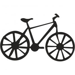 Cardboard Emblem, black, bicycle, size 77x48 mm, 10 pc/ 1 pack [HOB-586039]