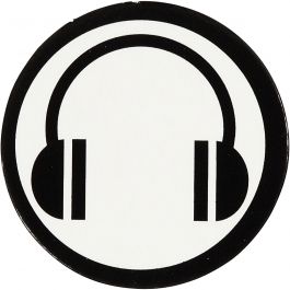 Cardboard Emblem, white/black, D: 25 mm, 20 pc/ 1 pack [HOB-586041]
