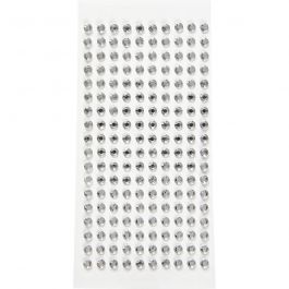 Rhinestones, silver, D: 5 mm, 144 pc/ 1 pack [HOB-586042]
