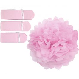 Tissue Pompons, light red, D: 20+24+30 cm, 16 g, 3 pc/ 1 pack [HOB-590009]