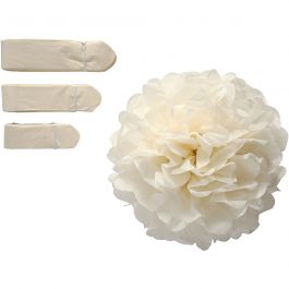 Tissue Pompons, off-white, D: 20+24+30 cm, 16 g, 3 pc/ 1 pack [HOB-590021]