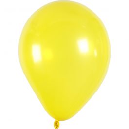 Balloons, yellow, round, D: 23 cm, 10 pc/ 1 pack [HOB-59170]