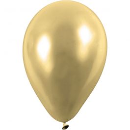 Balloons, gold, round, D: 23 cm, 8 pc/ 1 pack [HOB-59171]
