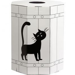 Carnival Barrel, white/black, H: 39 cm, D: 31 cm, 1 pc [HOB-59211]