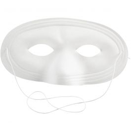 Half Face Masks, white, H: 10 cm, W: 17,5 cm, 1 pc [HOB-592400]