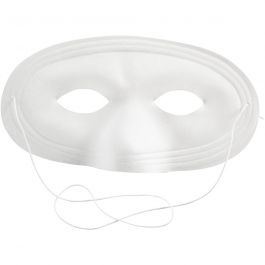 Half Face Masks, white, H: 10 cm, W: 17,5 cm, 12 pc/ 1 pack [HOB-59240]
