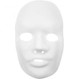 Full Face Masks, white, H: 24 cm, W: 15,5 cm, 12 pc/ 1 pack [HOB-59242]